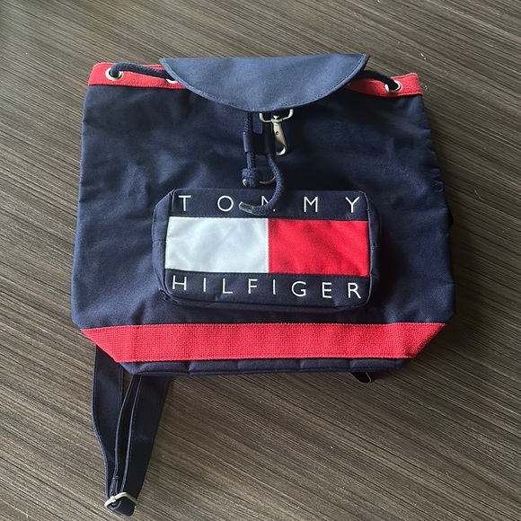 Vintage 90s Tommy Hilfiger drawstring backpack - Picture 1 of 6